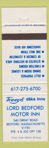 Matchbook Cover - Lord Bedford Motor Inn Bedford MA