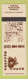 Matchbook Cover - Dollars Cafe New York City