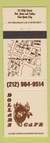 Matchbook Cover - Dollars Cafe New York City
