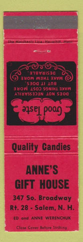 Matchbook Cover - Anne's Gift House Salem NH