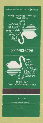 Matchbook Cover - Boston Park Plaza Hotel Towers Boston MA swan