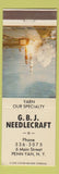 Matchbook Cover - GBJ Needlecraft Penn Yan NY
