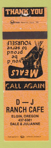 Matchbook Cover - DJ Ranch Cafe Elgin OR