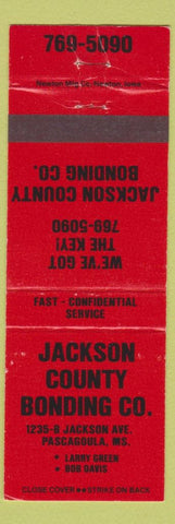 Matchbook Cover - Jackson County Bonding Pascagoula MS