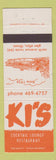 Matchbook Cover - Ki's Cocktail Lounge Restuarant Glen Ellyn IL