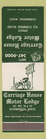 Matchbook Cover - Carriage House Motor Lodge Sturbridge MA