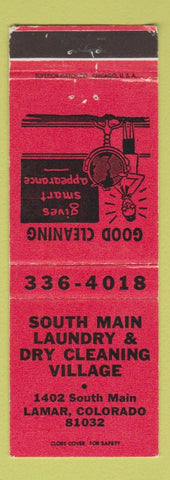 Matchbook Cover - South Main Laundry Dry Cleaning Lamar Colorado