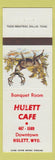 Matchbook Cover - Hulett Cafe Hulett WY