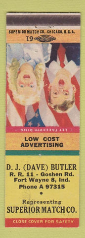 Matchbook Cover - Dave Butler Superior Match Fort Wayne IN