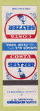 Matchbook Cover - Costa Seltzer Beverages Newburgh NY Ginger Ale soda