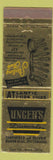 Matchbook Cover - Ungerl's Daimonds Pittsburgh PA  Sterling Silverware