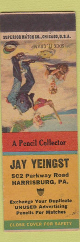 Matchbook Cover - Jay Yeingst Pencil Collector Harrisburg PA