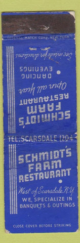 Matchbook Cover - Schmidt's Farm Restaurant Scarsdale NY POOR