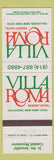 Matchbook Cover - Villa Roma Resort Hotel Callicoon NY