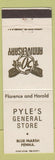 Matchbook Cover - Pyle's General Store Blue Marsh PA