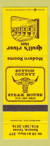 Matchbook Cover - Devil's River Inn Sonora TX Sutton County Steakhouse