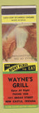 Matchbook Cover - Wayne's Grill New Castle IN