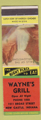 Matchbook Cover - Wayne's Grill New Castle IN