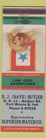 Matchbook Cover - Dave Butler Superior Match Fort Wayne IN