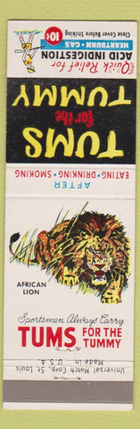 Matchbook Cover - Tums Antacid African Lion