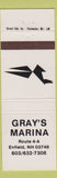 Matchbook Cover - Gray's Marina Enfield NH Evinrude Boat Motors