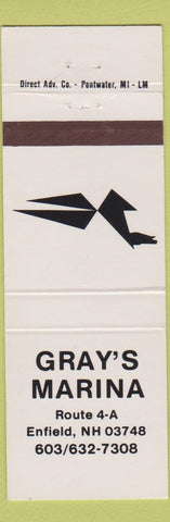 Matchbook Cover - Gray's Marina Enfield NH Evinrude Boat Motors