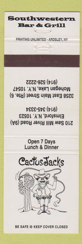 Matchbook Cover - Cactus Jack's Bar Grill Elmsford Mohegan Lake NY