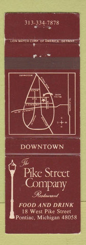 Matchbook Cover - Pike Street Company Pontiac MI