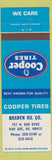 Matchbook Cover - Cooper Tires Braden oil gas Bad Axe MI