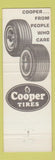 Matchbook Cover - Cooper Tires Braden oil gas Bad Axe MI