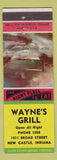 Matchbook Cover - Wayne's Grill New Castle IN