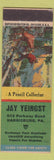 Matchbook Cover - Jay Yeingst Pencil Collector Harrisburg PA