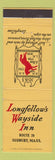 Matchbook Cover - Longfellow's Wayside Inn Sudbury MA