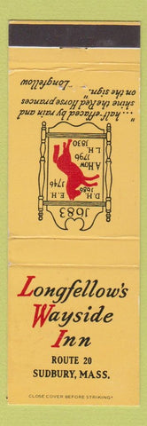 Matchbook Cover - Longfellow's Wayside Inn Sudbury MA