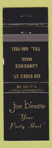 Matchbook Cover - Joe Binette Lawrence MA