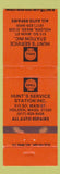 Matchbook Cover - Hunt's Shell oil gas Holden MA