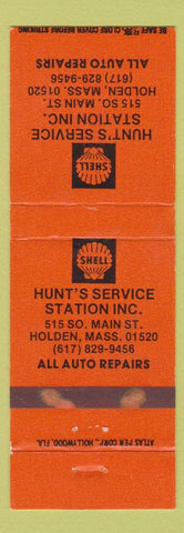 Matchbook Cover - Hunt's Shell oil gas Holden MA