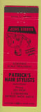 Matchbook Cover - Patrick's Hair Styling Barber Detroit MI Red