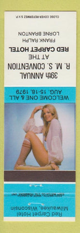Matchbook Cover - RMS Convention 1979 Milwaukee WI pinup blue band