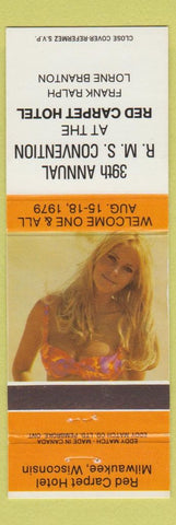 Matchbook Cover - RMS Convention 1979 Milwaukee WI pinup orange band