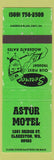 Matchbook Cover - Astor Motel Clarkston WA WEAR