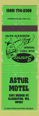 Matchbook Cover - Astor Motel Clarkston WA WEAR