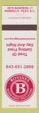 Matchbook Cover - Bovines Wood Restaurant Murrells Inlet SC