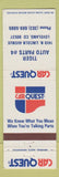 Matchbook Cover - Car Quest Tiger Auto Parts Loveland Colorado