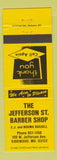 Matchbook Cover - Jefferson ST Barber Shop Kirkwood MO yellow