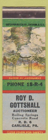 Matchbook Cover - Roy D Gottshall Auctioneer Carlisle PA