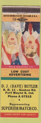 Matchbook Cover - Dave Butler Superior Match Fort Wayne IN