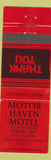 Matchbook Cover - Motor Haven Motel Medford OR CREASE