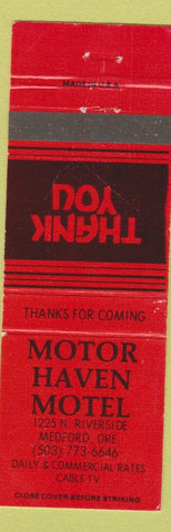 Matchbook Cover - Motor Haven Motel Medford OR CREASE