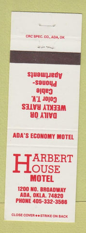 Matchbook Cover - Harbert House Motel Ada OK